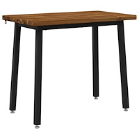 vidaXL 90 x 55 x 75 cm Massivt Akaciaträ Naturlig och svart