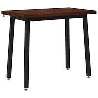 vidaXL 110 x 55 x 75 cm Massivt Akaciaträ Mörkbrun och svart
