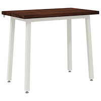 vidaXL 110 x 55 x 75 cm Massivt Akaciaträ Mörkbrun och Vit Rektangulär