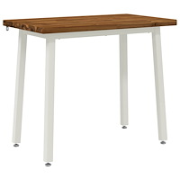 vidaXL 110 x 55 x 75 cm Massivt Akaciaträ Naturlig och vit Rektangulär