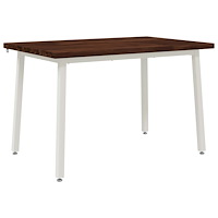 vidaXL 120 x 70 x 75 cm Massivt Akaciaträ Mörkbrun och Vit Rektangulär