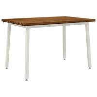 vidaXL 120 x 70 x 75 cm Massivt Akaciaträ Naturlig och vit Rektangulär