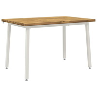 vidaXL 120 x 80 x 75 cm Massivt Akaciaträ Vit Rektangulär