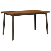 vidaXL 140 x 80 x 75 cm Massivt Akaciaträ Naturlig och Kaffe