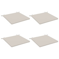 vidaXL 4-delade Sittdynor SOEST 4 st 100% Polyester Vit 80 x 80 x 3 cm