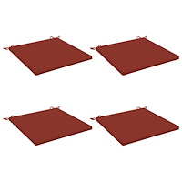 vidaXL 4-delade Sittdynor SOEST 4 st 100% Polyester Röd 80 x 80 x 3 cm