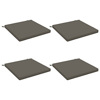 vidaXL 4-delade Sittdynor SOEST 4 st 100% Polyester Grå 80 x 80 x 5 cm