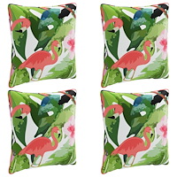 vidaXL 4-delad ryggkudde PUTTEN 4 st 100% Polyester Flerfärgsdesign