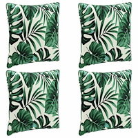 vidaXL 4-delad ryggkudde PUTTEN 4 st 100% Polyester Bladmönster