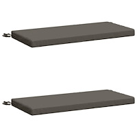 vidaXL 2-delade Bänk Kuddar SOEST 2 st 100% Polyester Grå