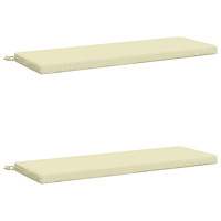 vidaXL 2-delade Bänk Kuddar SOEST 2 st 100% Polyester Gräddvit