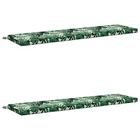 vidaXL 2-delade Bänk Kuddar SOEST 2 st 100% Polyester Bladmönster