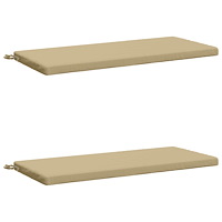 vidaXL 2-delade Bänk Kuddar SOEST 2 st 100% Polyester Beige