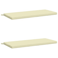 vidaXL 2-delade Bänk Kuddar SOEST 2 st 100% Polyester Gräddvit