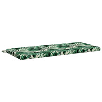 vidaXL Bänk kudde SOEST 100% Polyester Bladmönster 110 x 50 x 5 cm