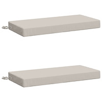 vidaXL 2-delade Bänk Kuddar SOEST 2 st 100% Polyester Vit