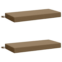 vidaXL 2-delade Bänk Kuddar SOEST 2 st 100% Polyester Taupe