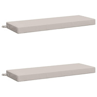 vidaXL 2-delade Bänk Kuddar SOEST 2 st 100% Polyester Vit
