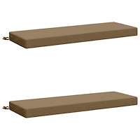 vidaXL 2-delade Bänk Kuddar SOEST 2 st 100% Polyester Taupe