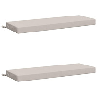 vidaXL 2-delade Bänk Kuddar SOEST 2 st 100% Polyester Vit