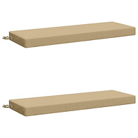 vidaXL 2-delade Bänk Kuddar SOEST 2 st 100% Polyester Beige
