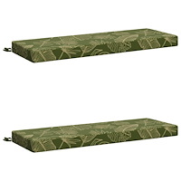 vidaXL 2-delade Bänk Kuddar SOEST 2 st 100% Polyester Bladdesign