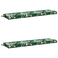vidaXL 2-delade Bänk Kuddar SOEST 2 st 100% Polyester Bladmönster