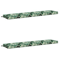 vidaXL 2-delade Bänk Kuddar SOEST 2 st 100% Polyester Bladmönster