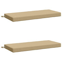 vidaXL 2-delade Bänk Kuddar SOEST 2 st 100% Polyester Beige