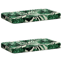vidaXL 2-delade Bänk Kuddar VUGHT 2 st 100% Polyester Bladmönster