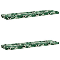 vidaXL 2-delade Bänk Kuddar VUGHT 2 st 100% Polyester Bladmönster