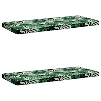 vidaXL 2-delade Bänk Kuddar VUGHT 2 st 100% Polyester Bladmönster