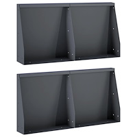 vidaXL Stödvägg 4 st 40 x 12 x 30 cm Stål Antracit