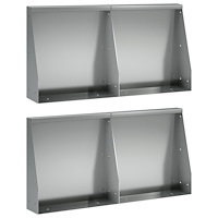vidaXL Stödvägg 4 st 40 x 12 x 30 cm Galvaniserat stål Silver