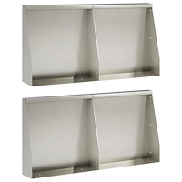 vidaXL Stödvägg 4 st 40 x 12 x 40 cm Rostfritt stål Silver