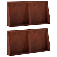 vidaXL Stödvägg 4 st 40 x 12 x 40 cm Väderbeständig stål Rostig