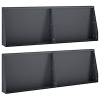 vidaXL Stödvägg 4 st 60 x 12 x 30 cm Stål Antracit