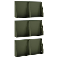 vidaXL Stödvägg 6 st 40 x 12 x 30 cm Stål Olivgrön