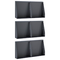 vidaXL Stödvägg 6 st 40 x 12 x 40 cm Stål Antracit