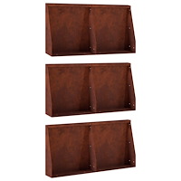 vidaXL Stödvägg 6 st 40 x 12 x 40 cm Väderbeständig stål Rostig