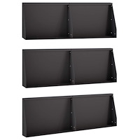 vidaXL Stödvägg 6 st 60 x 12 x 50 cm Stål Svart