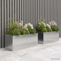 vidaXL Stödvägg 2 st 50 x 50 x 30 cm Rostfritt stål Silver