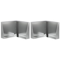 vidaXL Stödvägg 2 st 50 x 50 x 40 cm Galvaniserat stål Silver