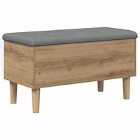 vidaXL Förvaringsbänk med kudde Artisan-ek 82 x 42 x 46 cm