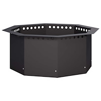 vidaXL Eldstad ring Svart 60 x 60 x 25 cm Stål