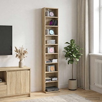vidaXL CD Skåp Sonoma-ek 33 x 23,5 x 175 cm Konstruerat trä
