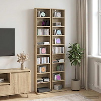 vidaXL CD Skåp 2 st Sonoma-ek 33 x 23,5 x 175 cm Konstruerat trä