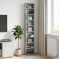 vidaXL CD Skåp Betonggrå 33 x 23,5 x 175 cm Konstruerat trä