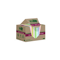 3M Post-it® Super Sticky 100 % Recycled, 12 blokke, mangefarved...