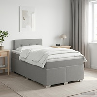 vidaXL Kontinentalsäng med madrass Ljusgrå 120 x 190 cm Tyg